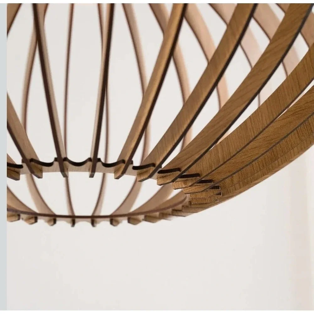 Wood Pendant Light | Pendant Lighting | Modern Wood Chandelier | Hanging Lamp